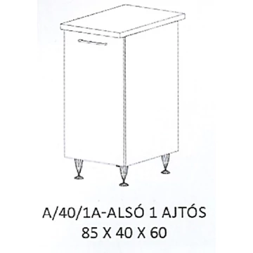 ANIKÓ A/40/1A-ALSÓ 1 ajtós munkalapos elem - BALOS