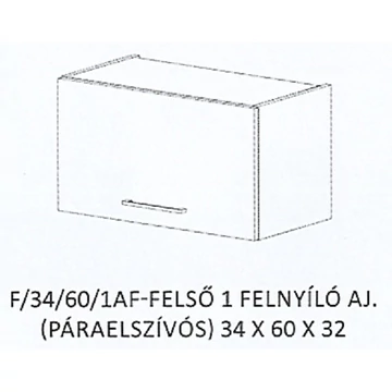 GRÉTA F/34/60/1AF-FELSŐ 1 felnyíló ajtós PÁRAELSZÍVÓS elem