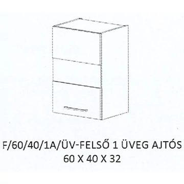GRÉTA F/60/40/1A/ÜV-FELSŐ 1 üveg ajtós elem - BALOS