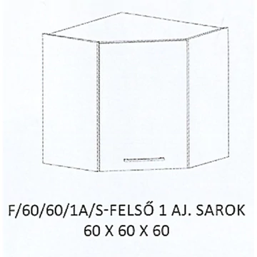 GRÉTA F/60/60/1A/S-FELSŐ 1 ajtós sarok elem - BALOS
