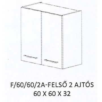 GRÉTA F/60/60/2A-FELSŐ 2 ajtós elem