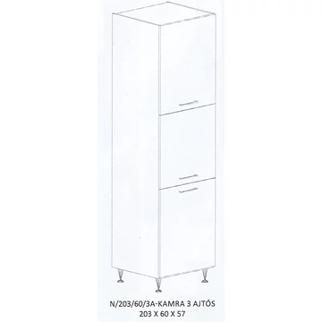 HELGA N/203/60/3A-KAMRA 3 ajtós elem - JOBBOS