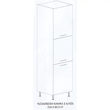 HELGA N/216/60/3A-KAMRA 3 ajtós elem - JOBBOS