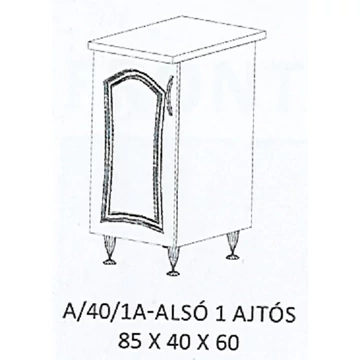 FLÓRA A/40/1A-ALSÓ 1 ajtós munkalapos elem - BALOS