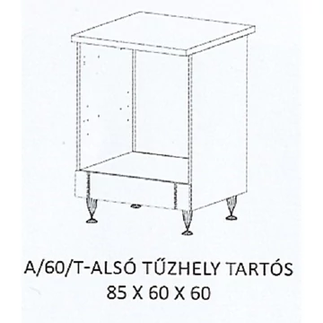 FLÓRA A/60/T-ALSÓ tűzhely tartós munkalapos elem