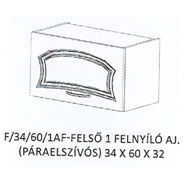 FLÓRA F/34/60/1AF-FELSŐ 1 felnyíló ajtós PÁRAELSZÍVÓS elem