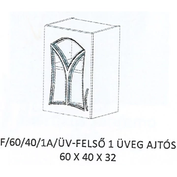FLÓRA F/60/40/1A/ÜV-FELSŐ 1 üveg ajtós elem - BALOS
