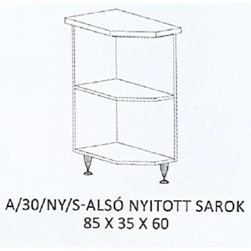 ANIKÓ A/30/NY/S-ALSÓ munkalapos nyitott sarok elem BALOS