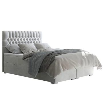 FONDA Boxspring franciaágy 160x200 cm - Világosszürke Mono 244
