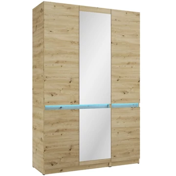 BOSS 135 cm nyílóajtós gardrób 1 TÜKÖRREL - Artisan Tölgy / Artisan Tölgy