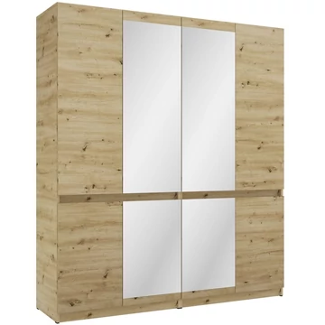 BOSS 180 cm nyílóajtós gardrób 2 TÜKÖRREL - Artisan Tölgy / Artisan Tölgy