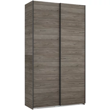 FŐNIX 134 cm tolóajtós gardrób - Sötét Katthult / Fekete profil