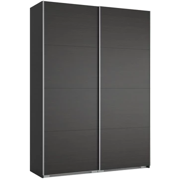 FŐNIX 174 cm tolóajtós gardrób - Nero / Szürke profil