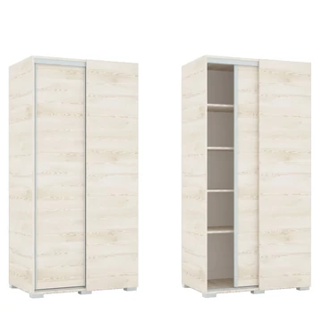 Tolóajtós Gardrób Sarokelem 4db polccal 100 cm  - Krém Sonoma