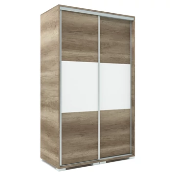 LUX 120 cm tolóajtós gardrób - Canyon Tölgy (korpusz-ajtó) / Rusztik Fehér (betét)
