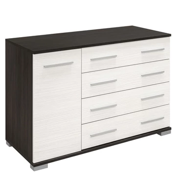 KOMFORT 4 fiókos ajtós komód - Nero / Bianco