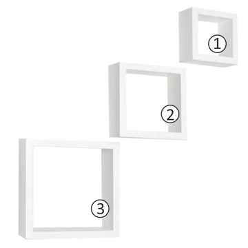 KVADRO NEW 3 darabos polc szett - Fehér