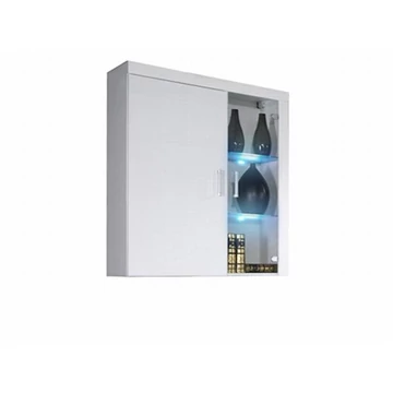 SAMBA (R-4) Függesztett szekrény fali vitrin FEHÉR - FEHÉR magasfényű