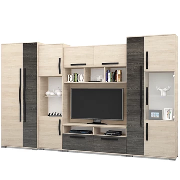 ATLANTA nappali szekrénysor 330 cm LED világítással - Canterbury / Santana