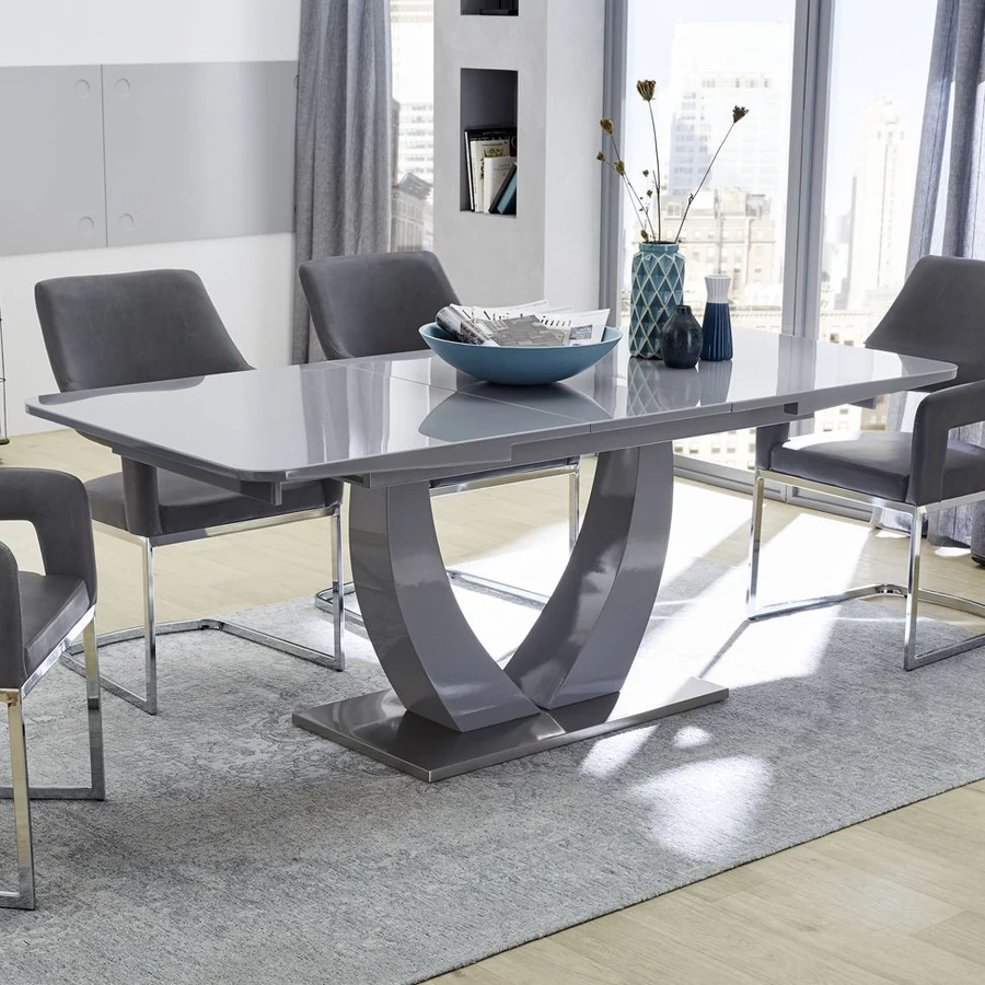 ULM asztal 160(+40)cm - Magasfényű Szürke