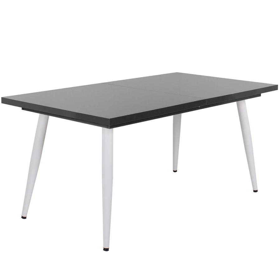 ALASKA asztal 160(+40)cm - Magasfényű Antracit / Fehér