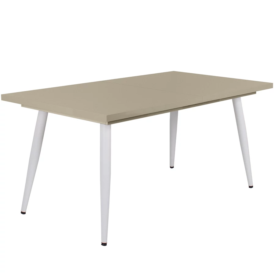 ALASKA asztal 160(+40)cm - Magasfényű Cappuccino / Fehér