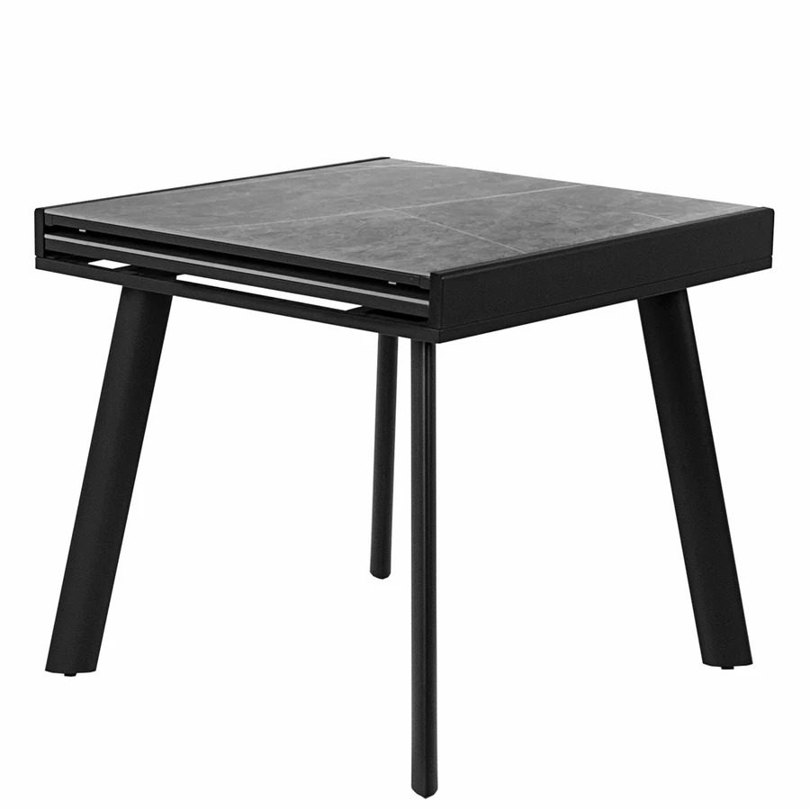 DIAZ asztal 80x80(+80)cm - Világosszürke márvány színben