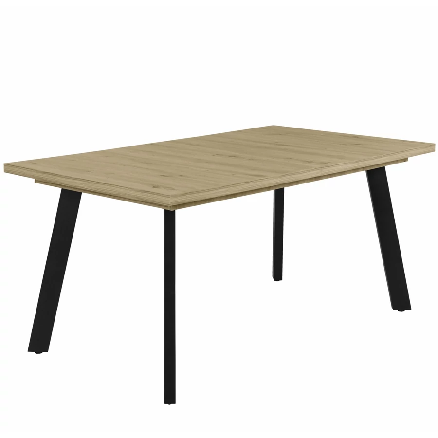 LINETT asztal 160(+40)cm - Artisan Tölgy / Fekete
