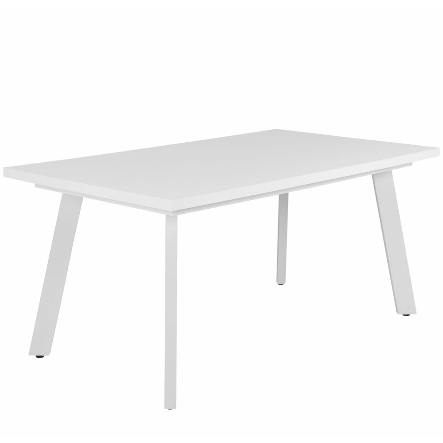 LINETT asztal 160(+40)cm - Rusztik Fehér (Erezett Fehér) / Fehér