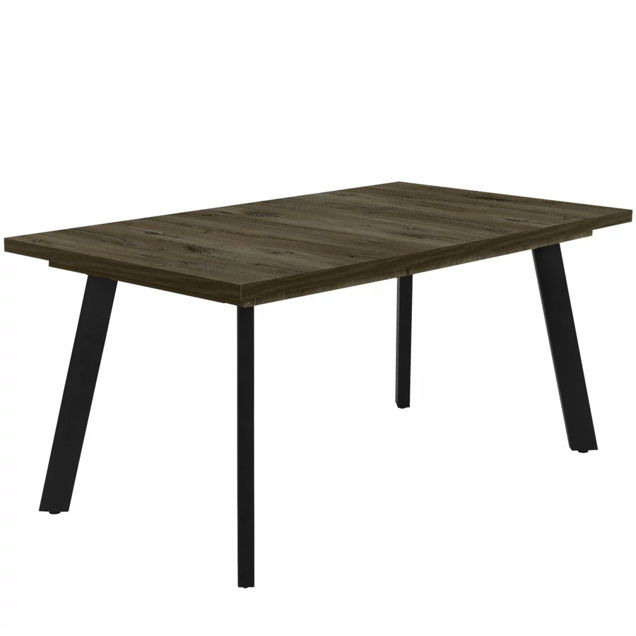 LINETT asztal 160(+40)cm - Sötét Justus Tölgy / Fekete