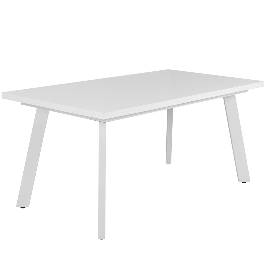 LINETT asztal 160(+40)cm - Magasfényű Fehér / Fehér