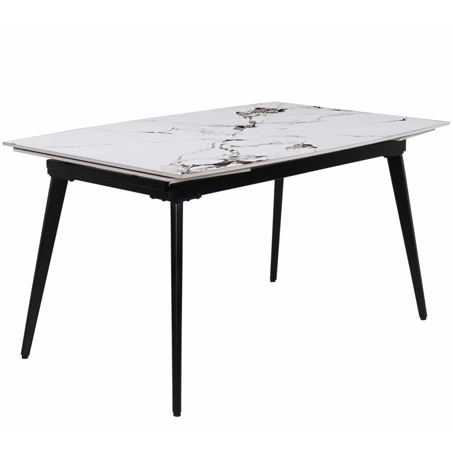 REBEKA asztal 140(+60)cm - Fehér márvány színben