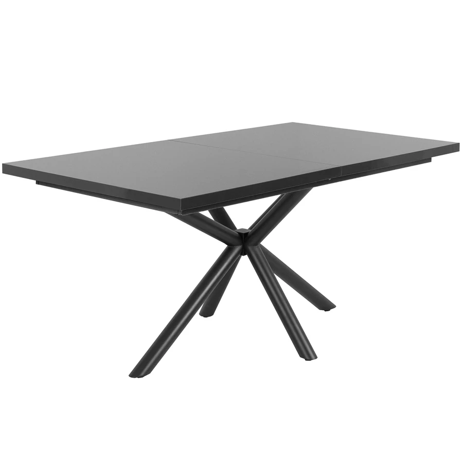 SUZY asztal 160(+40)cm - Magasfényű Antracit / Fekete