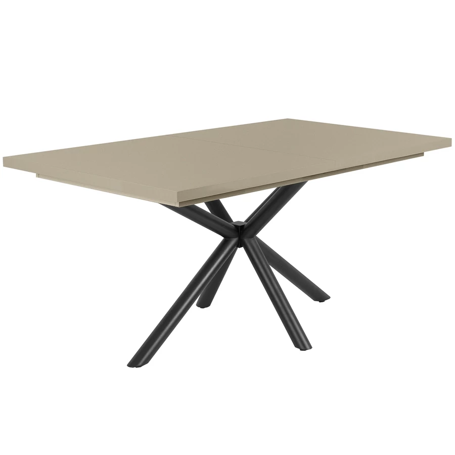 SUZY asztal 160(+40)cm - Magasfényű Cappuccino / Fekete