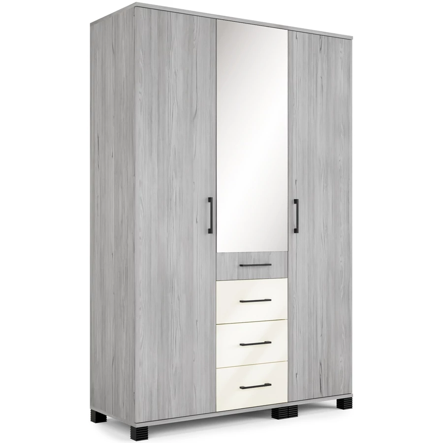 NEPAL 135 cm nyílóajtós gardrób - Katthult / Magasfényű Beige