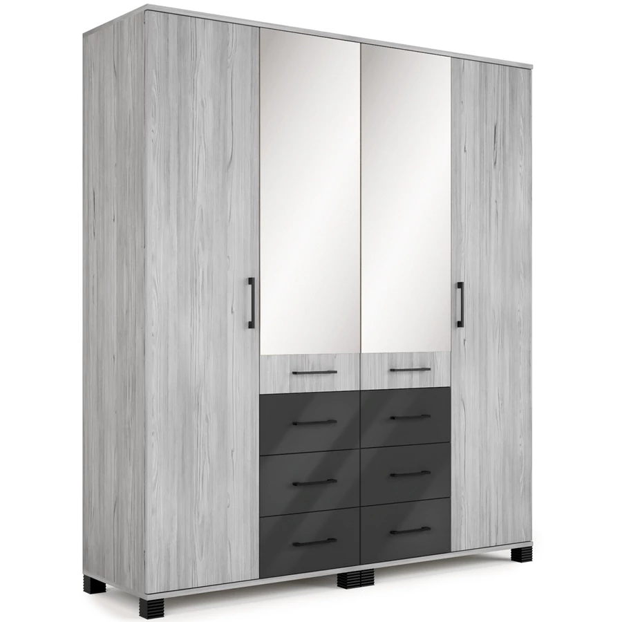 NEPAL 180 cm nyílóajtós gardrób - Katthult / Magasfényű Antracit