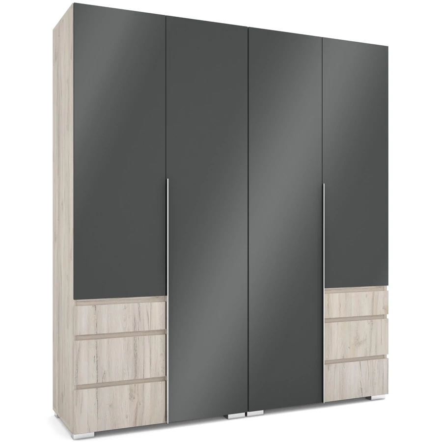 SILVER 180 nyílóajtós gardrób - Justus Tölgy / Magasfényű Szürke