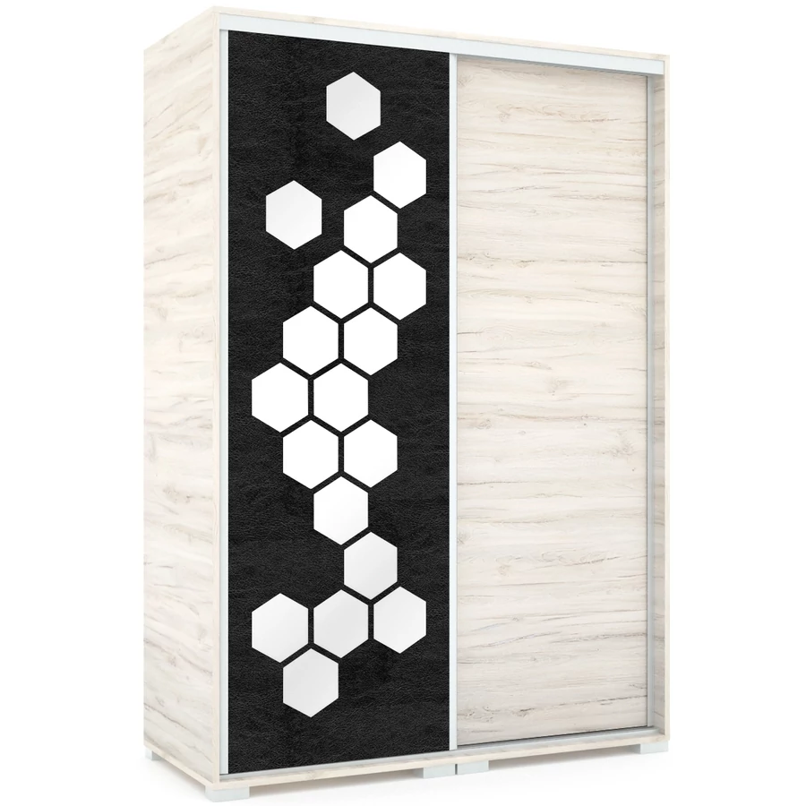 HONEY 140 cm tolóajtós gardrób 1H TÜKÖR - Justus Tölgy