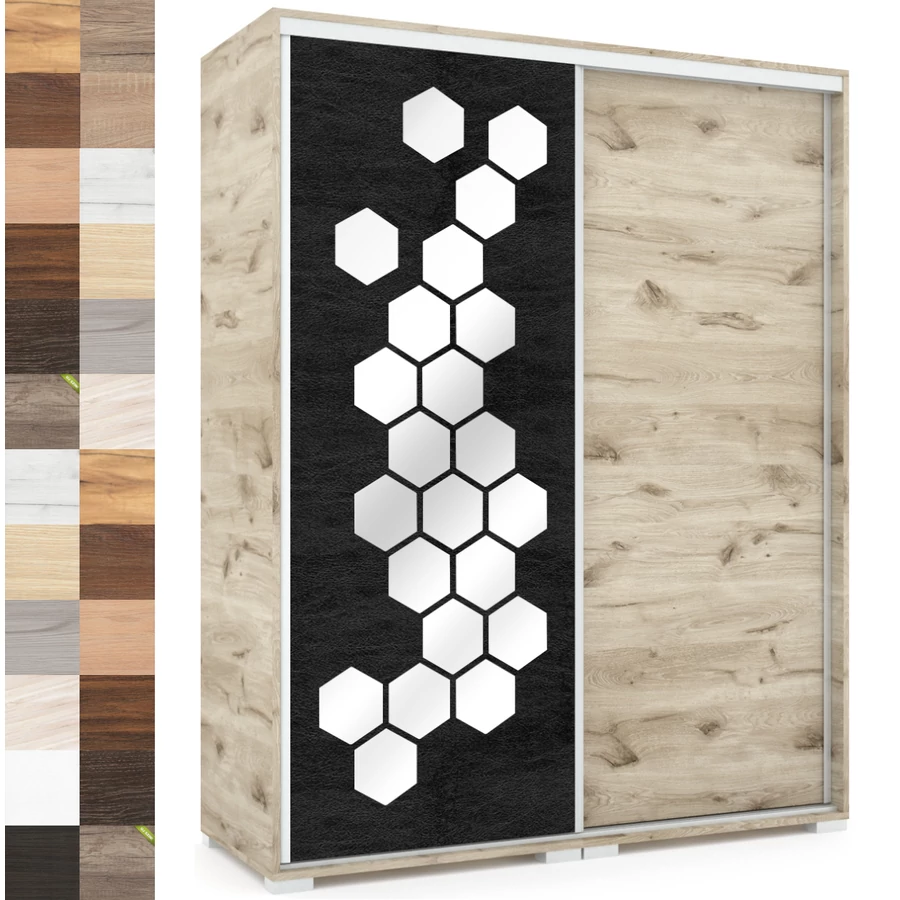 HONEY 160 cm tolóajtós gardrób 1H TÜKÖR - VÁLASZTHATÓ SZÍNEKBEN