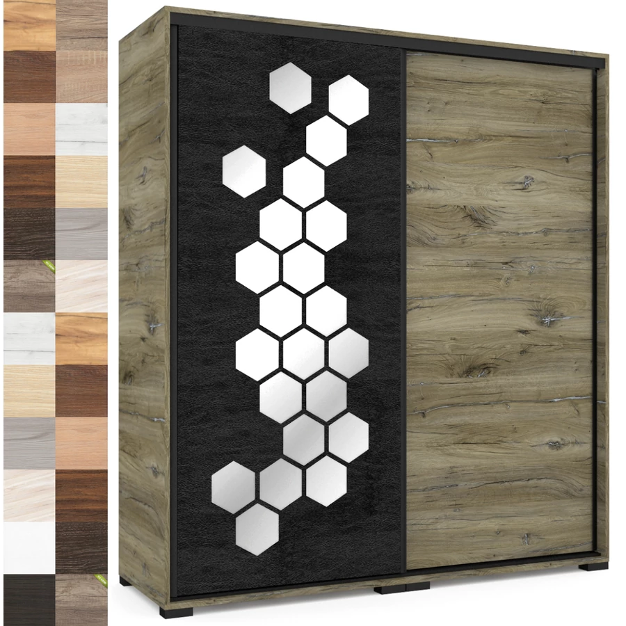 HONEY 180 cm tolóajtós gardrób 1H TÜKÖR - VÁLASZTHATÓ SZÍNEKBEN