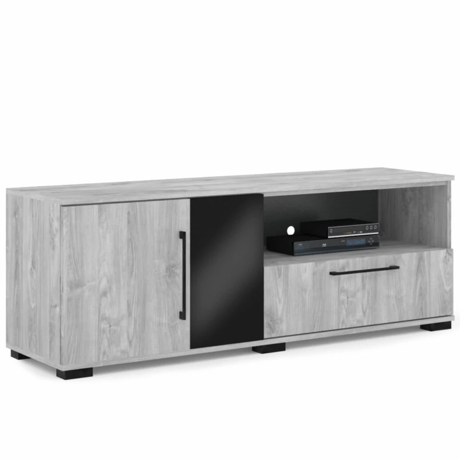 MERLIN 160-as TV-s elem - Frizo Szürke / Magasfényű Fekete (MER4)