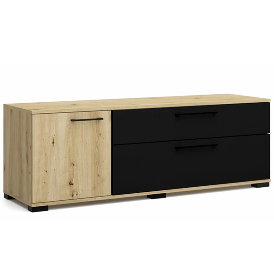 ARIANA 165-ös TV-s elem - Artisan Tölgy / Matt Fekete (AR4)