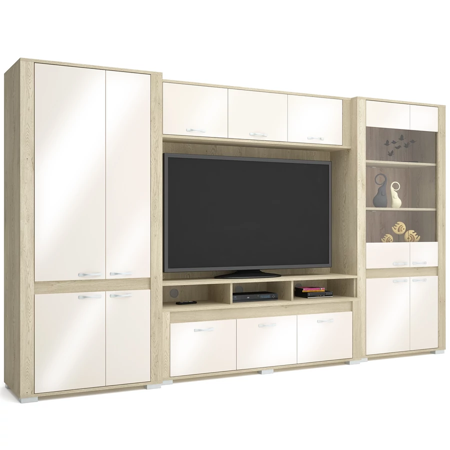 CORTINA nappali szekrénysor 345 cm - Cotta Cremona / Magasfényű Beige