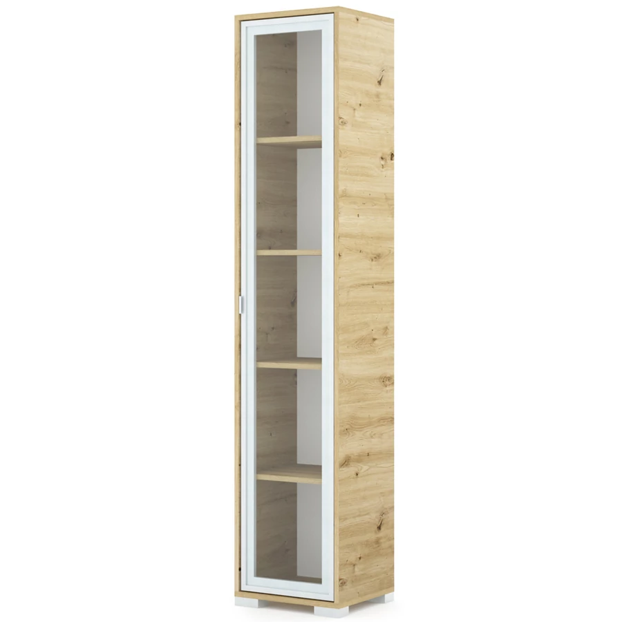 POLLY vitrines polcos elem 42 cm JOBBOS - Artisan Tölgy / Szürke