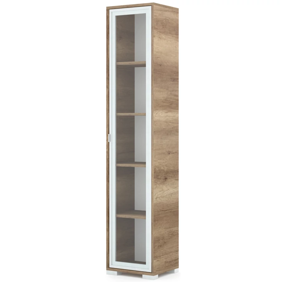 POLLY vitrines polcos elem 42 cm JOBBOS - Canyon Tölgy / Szürke