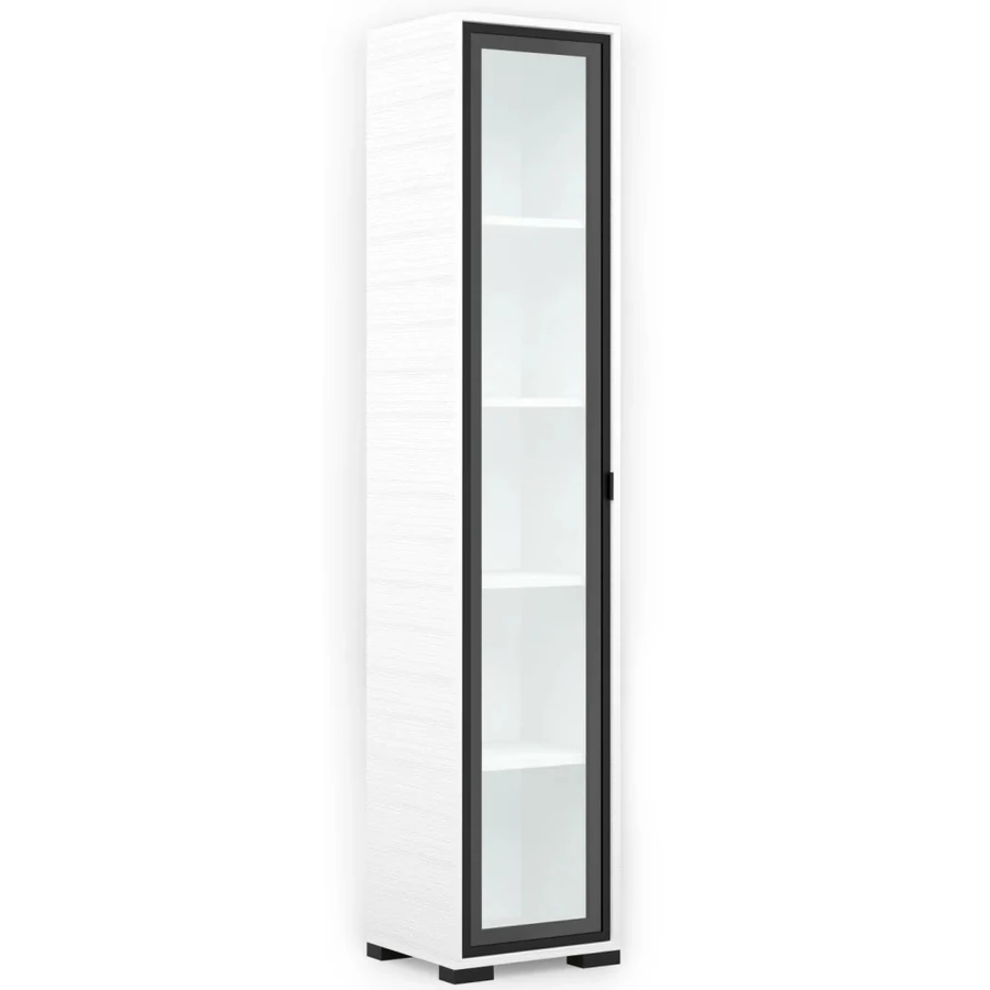 POLLY vitrines polcos elem 42 cm BALOS - Rusztik Fehér / Fekete