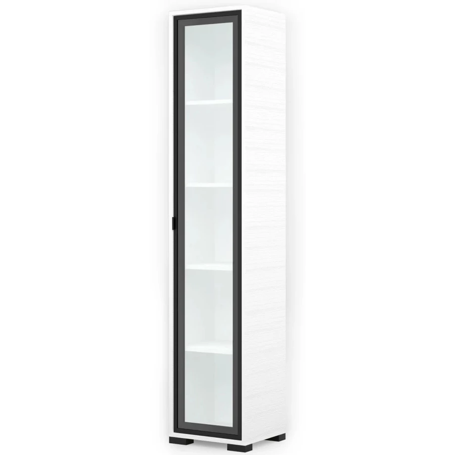 POLLY vitrines polcos elem 42 cm JOBBOS - Rusztik Fehér / Fekete