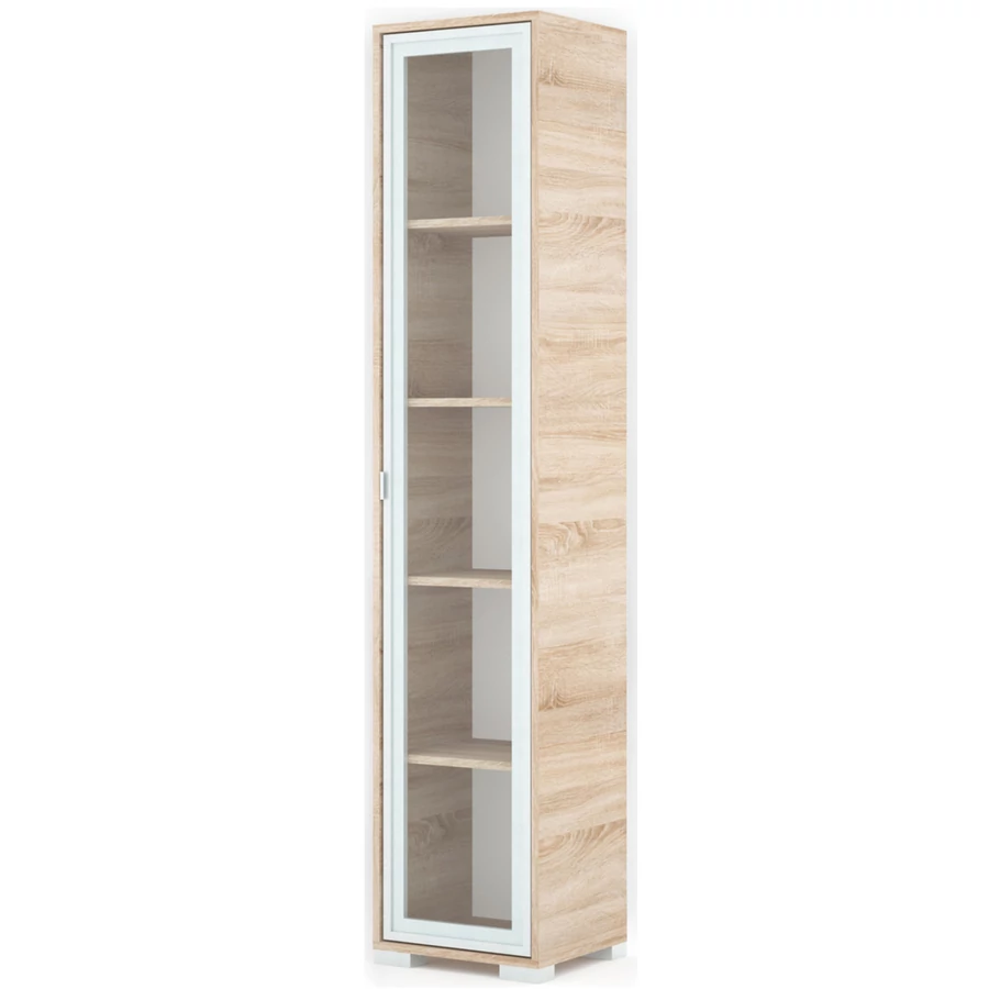 POLLY vitrines polcos elem 42 cm JOBBOS - Sonoma Tölgy / Szürke