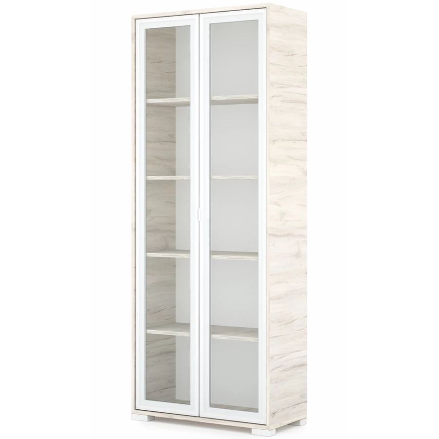 POLLY vitrines polcos elem 80 cm - Justus Tölgy / Fehér