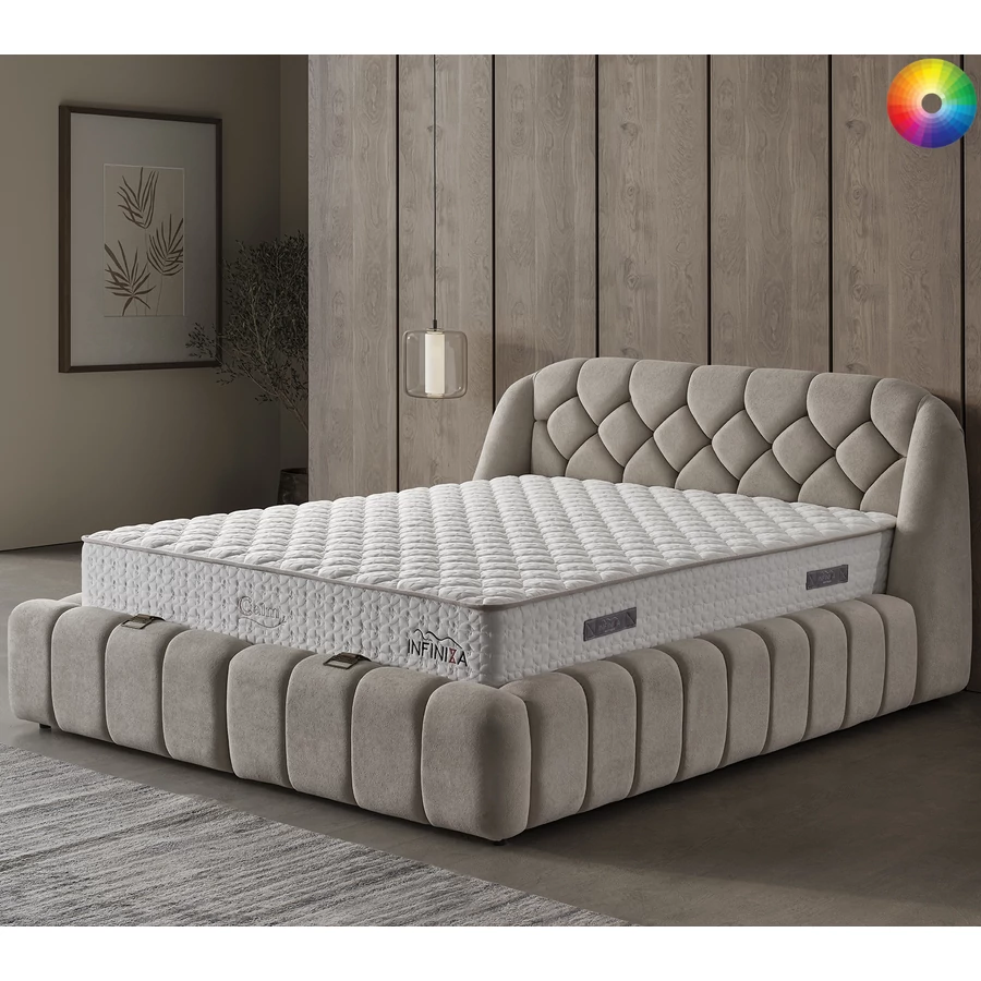 Infiniza CALM ágyneműtartós ágykeret 160x200 - VÁLASZTHATÓ SZÖVETTEL